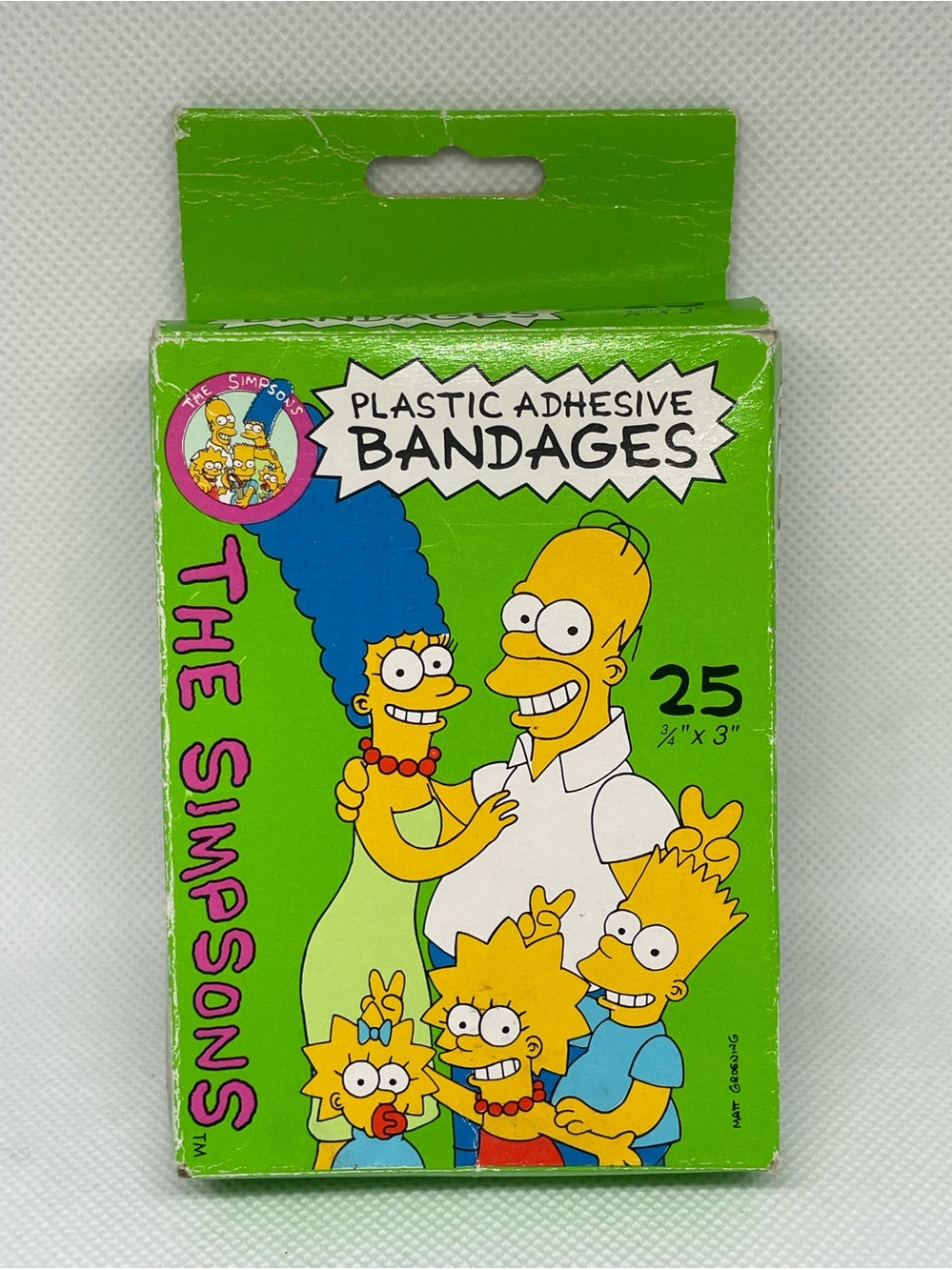 Vintage Simpsons Very Rare Plastic Adhesive Bandages NIB HTF 25 Pcs Box 1990